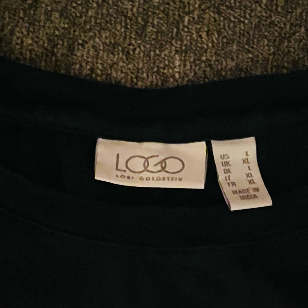 LOGO by Lori Goldstein Black Dress with Flounce Hem - Picture 3 of 6